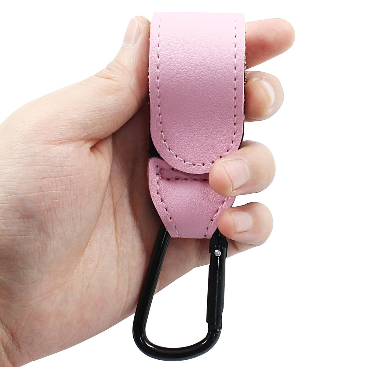 2 Pcs Stroller Hooks, Pink | Quality Leather, for Diaper Bag, Stroller Straps, for Stroller Wheelchair Shopping Carts