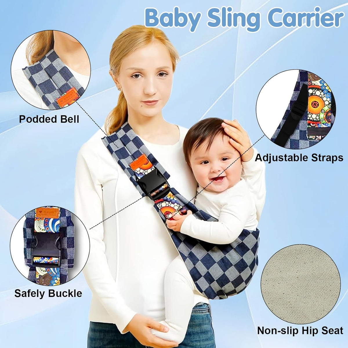 Baby Sling Carrier 2026 Baby Carrier Newborn to Toddler Sling Lightweight Baby Carrier Sling with Adjustable Straps Toddler Carrier Wrap for 10-30 Lbs (Brown Leopard)